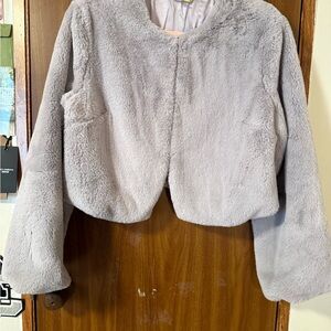 Gianni Bini Aria Faux Fur Long Sleeve Jacket